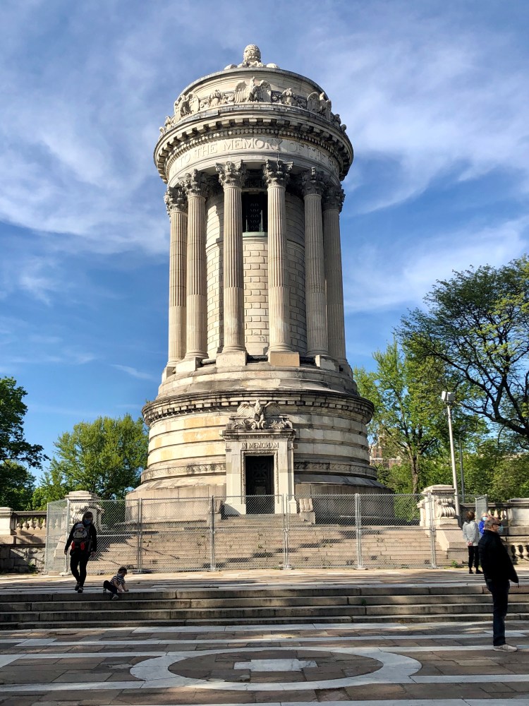 Completed in 1902, the Soldiers' and Sailors' Memorial Monument is a monument located at 89th Street and Riverside Drive in Riverside Park in the Upper West Side of Manhattan, New York City. It commemorates Union Army soldiers and sailors who served in the American Civil War. It is an enlarged version of the Choragic Monument of Lysicrates in Athens, and was designed by the firm of Stoughton & Stoughton with Paul E. M. DuBoy. — at Soldiers' and Sailors' Monument (Manhattan).